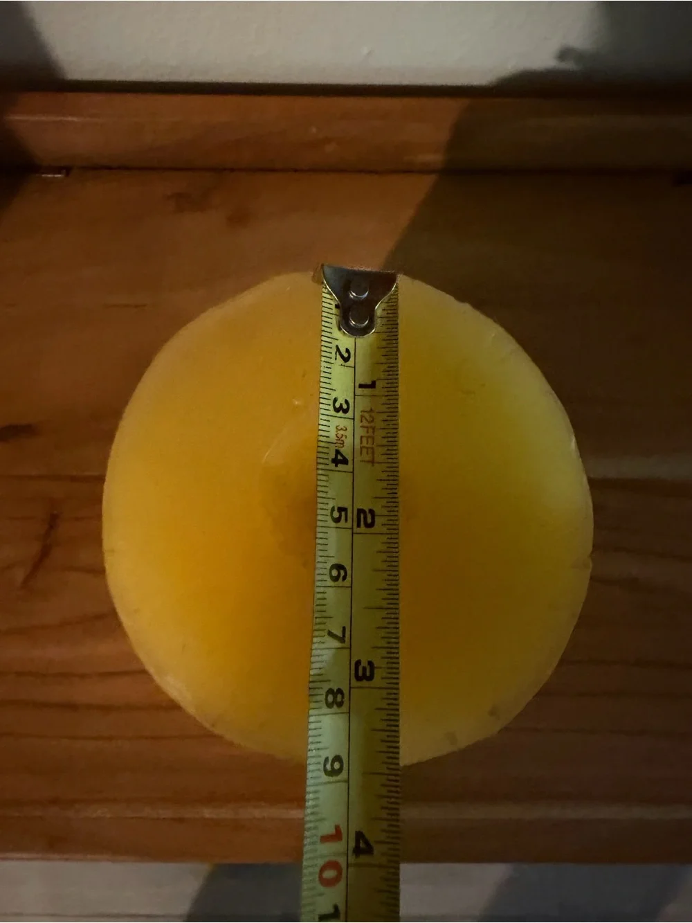 Decorative Yellow Botanical Pillar Candle – Like New (Unbranded)